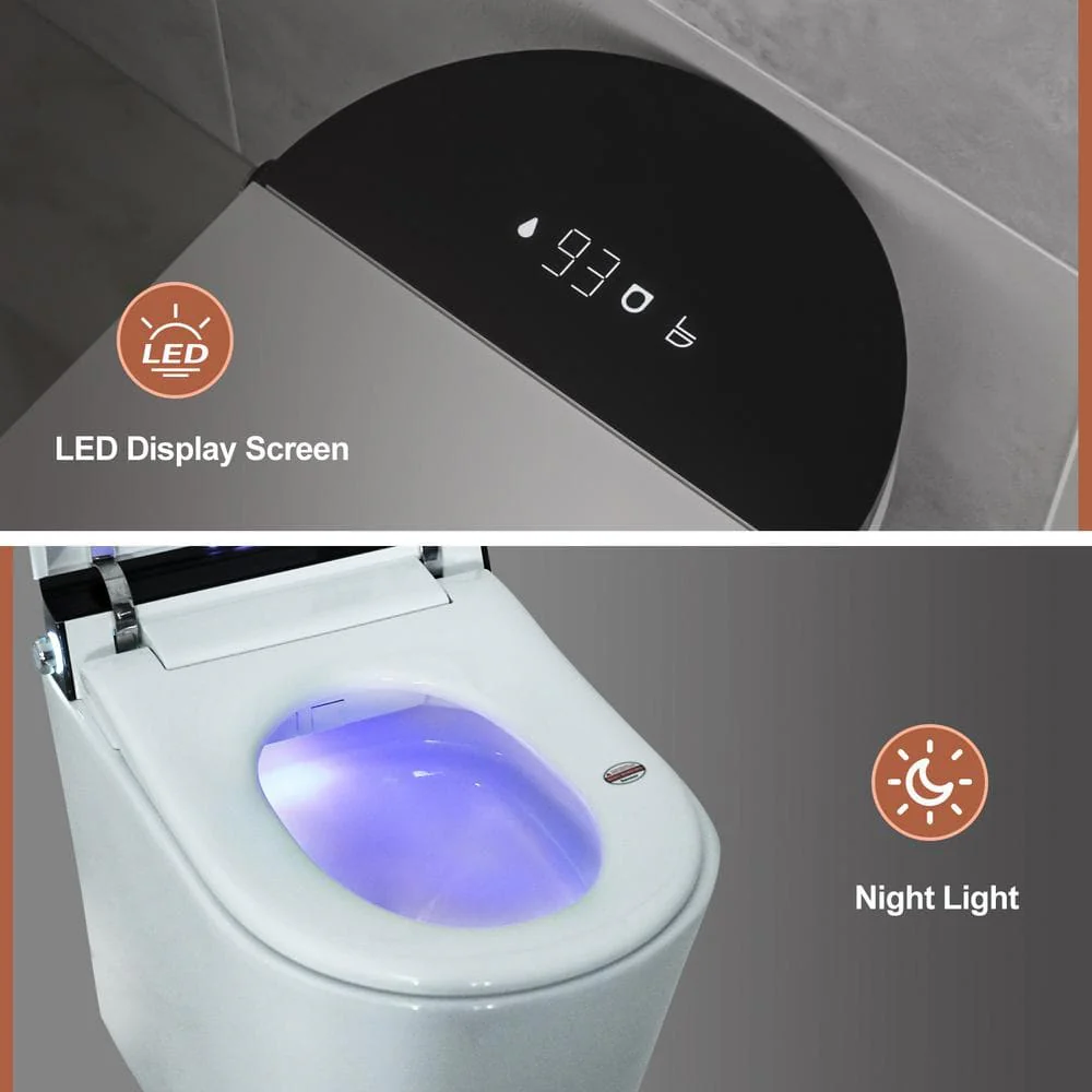 Logmey Elongated Smart Toilet | Heated Seat, Auto Flush, Night Light, Remote Control | MT-7G610 - Image 8