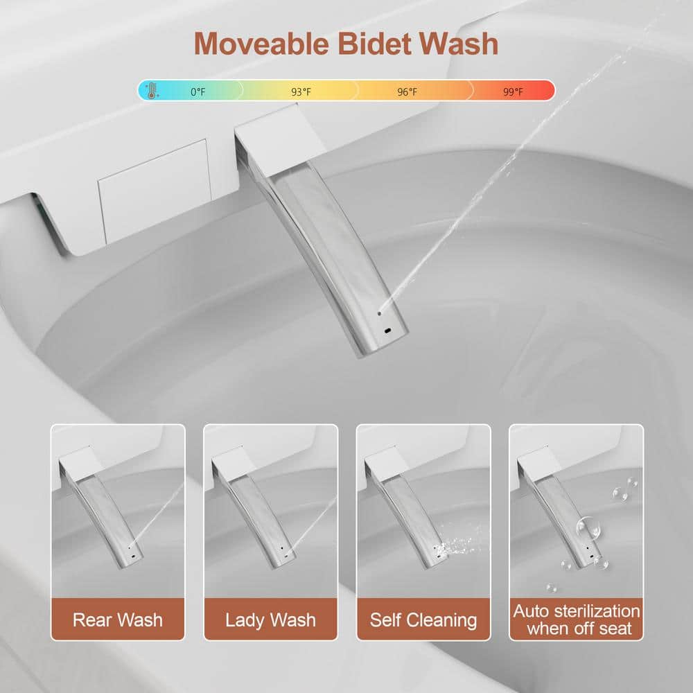 Logmey Elongated Smart Toilet | Heated Seat, Auto Flush, Night Light, Remote Control | MT-7G610 - Image 9