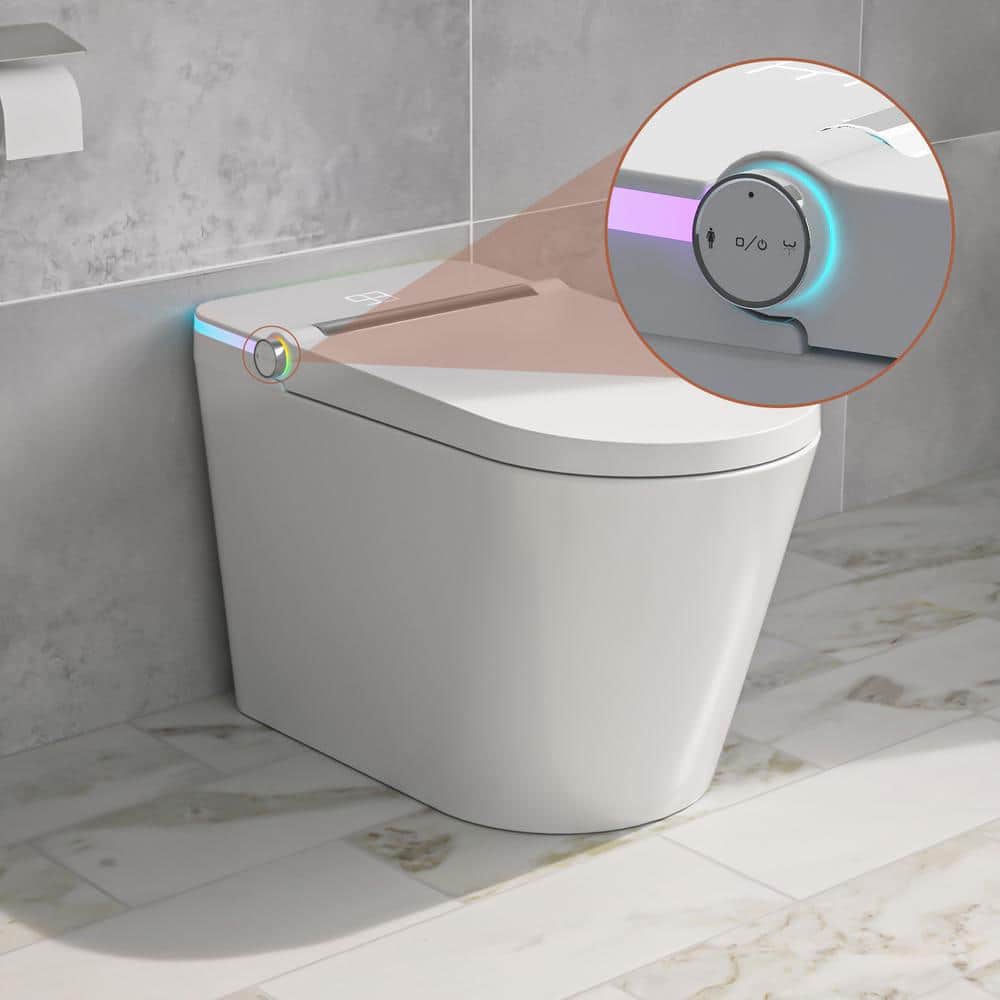 Logmey Smart Elongated Bidet Toilet with Mood Light and Auto Features - Image 8