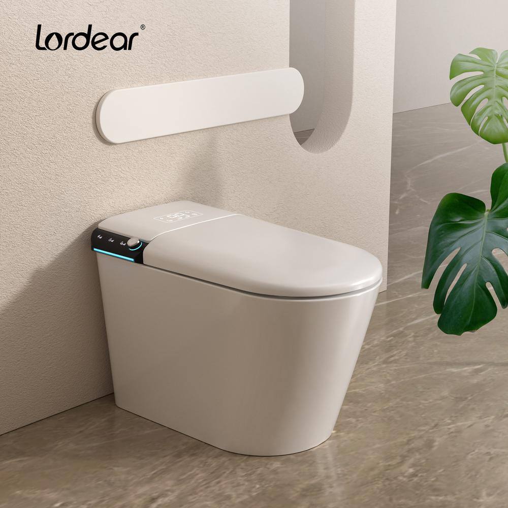 LORDEAR 1.27 GPF Tankless Elongated Smart Bidet Toilet with Auto Open/Close Lid in White - Image 3