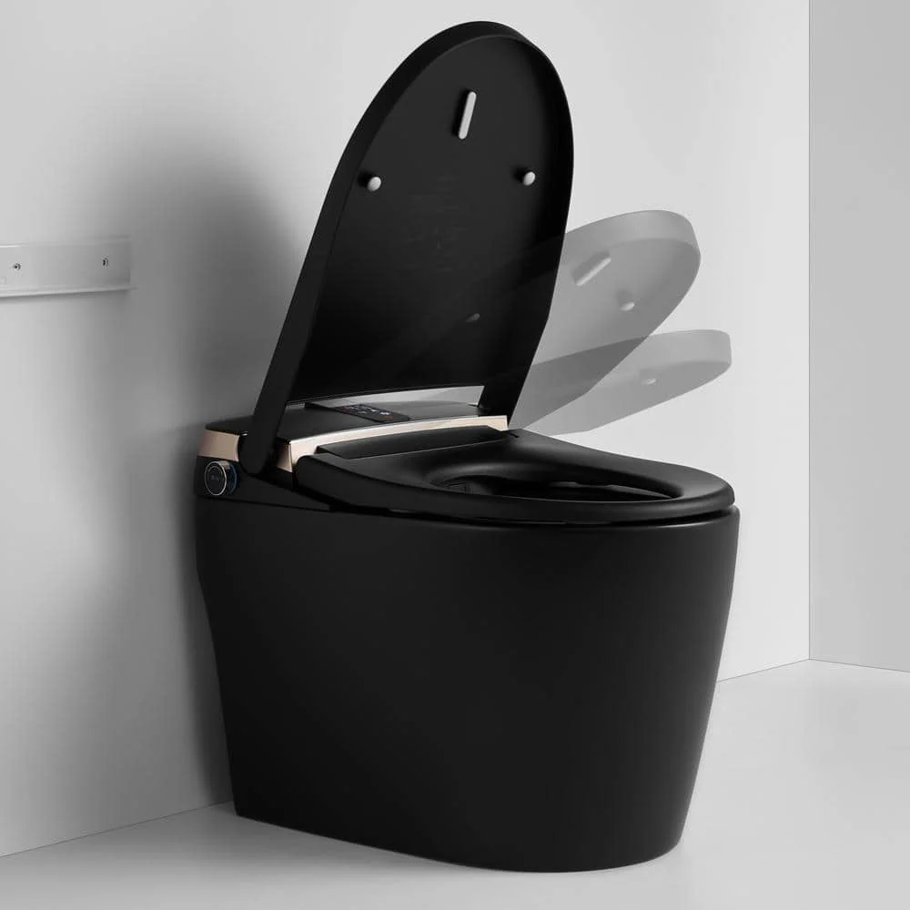 LORDEAR 1-Piece Smart Bidet Toilet with Digital Display in Matte Black - Image 2