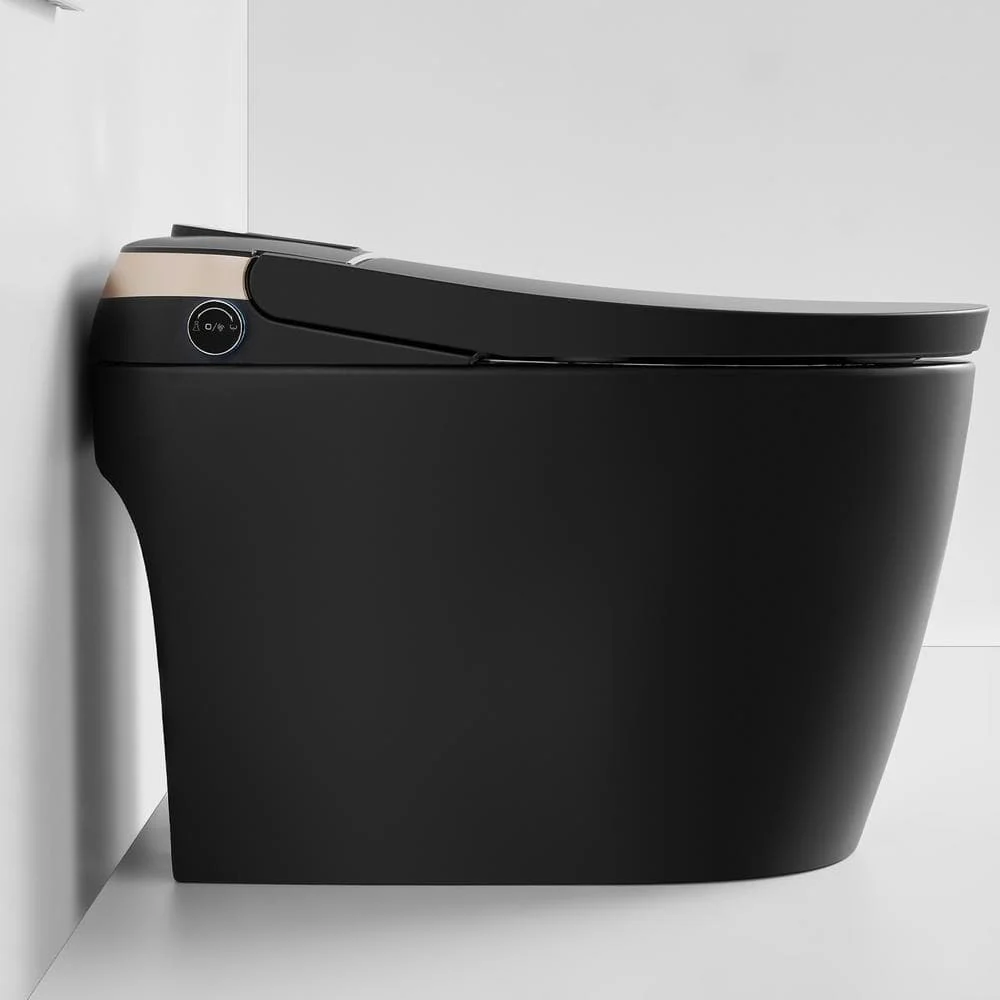 LORDEAR 1-Piece Smart Bidet Toilet with Digital Display in Matte Black - Image 3