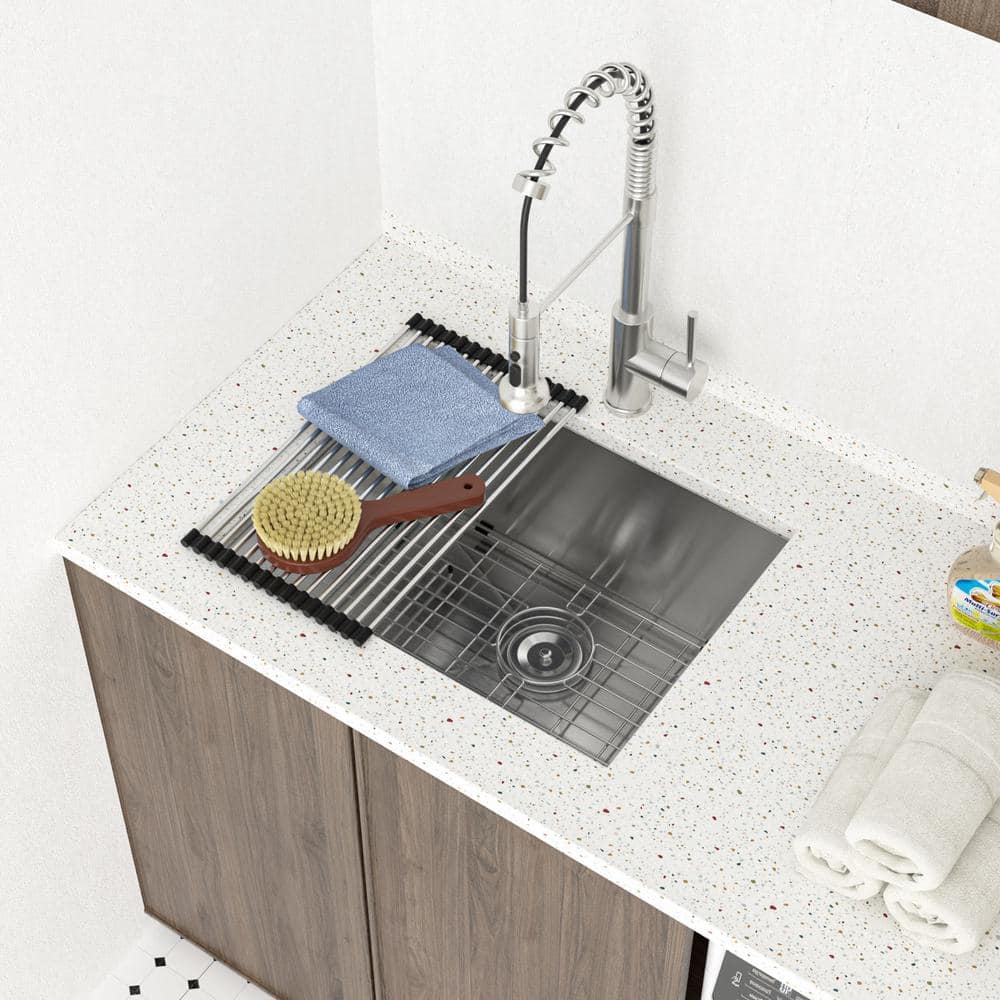 LORDEAR 22 in. x 22 in. Drop-In Stainless Steel Laundry Utility Sink - Image 3