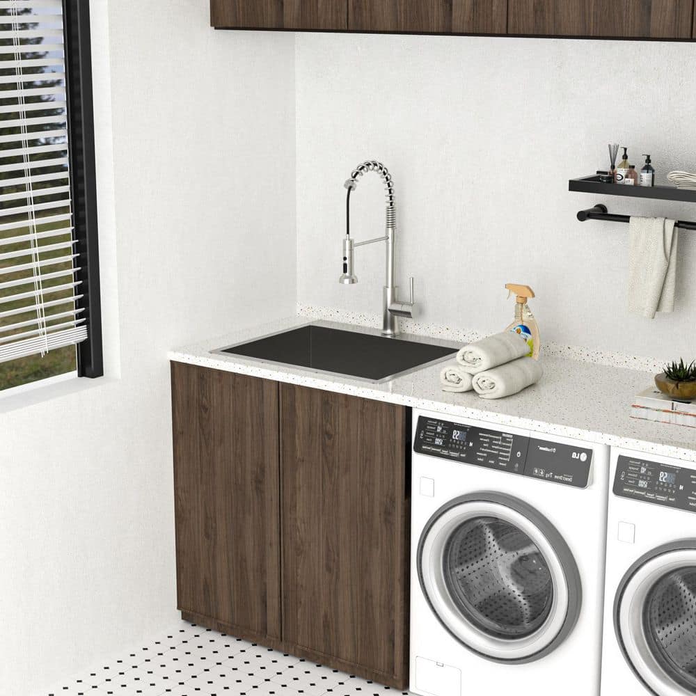 LORDEAR 22 in. x 22 in. Drop-In Stainless Steel Laundry Utility Sink - Image 8