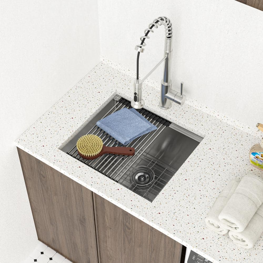 LORDEAR 23x19 Stainless Steel Undermount Utility Sink - Silver - Image 8