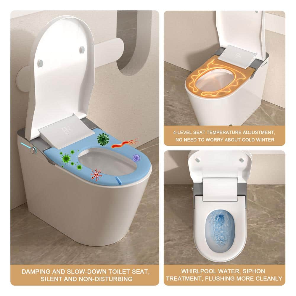 LORDEAR Luxury Elongated Smart LED Bidet Toilet with Automatic Flush and Dryer - Image 5