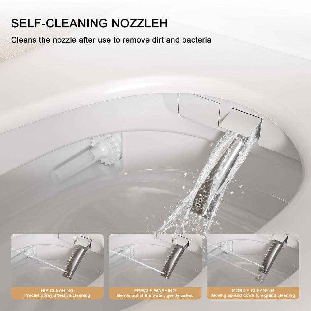 LORDEAR Luxury Elongated Smart LED Bidet Toilet with Automatic Flush and Dryer - Image 6
