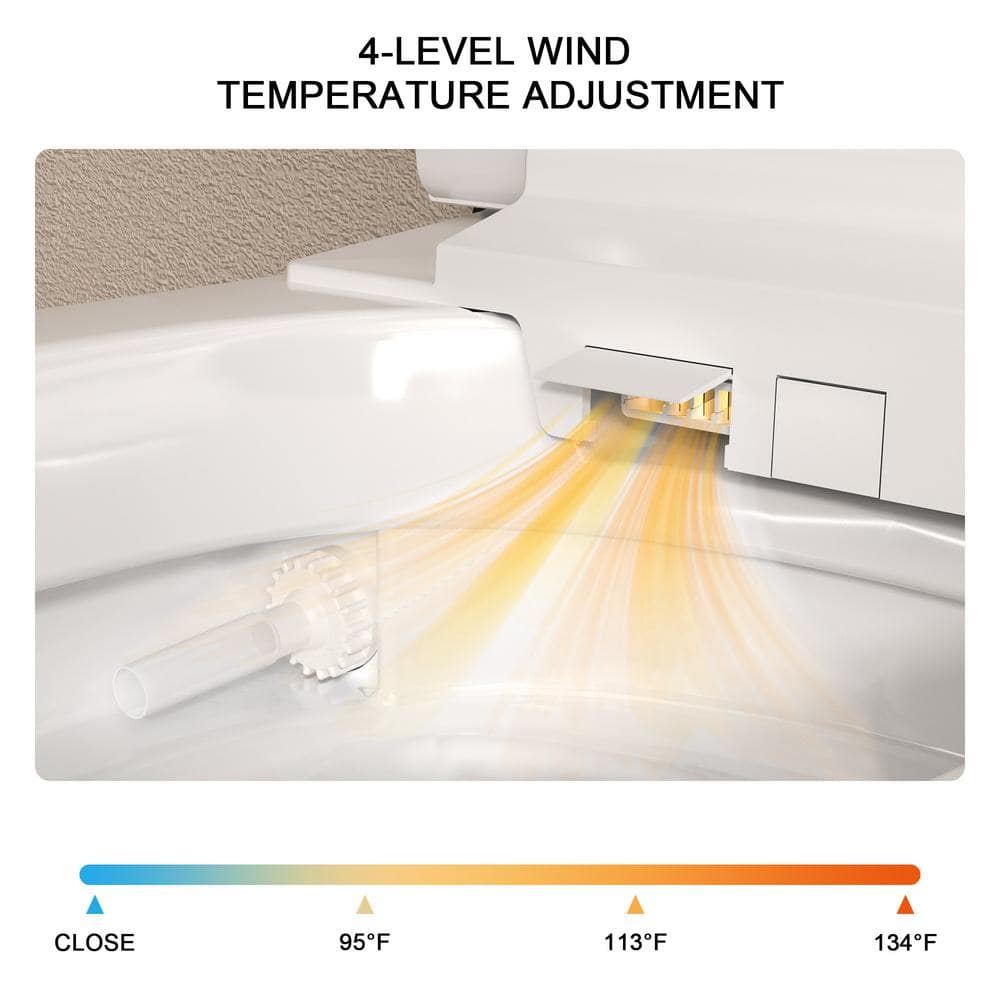 LORDEAR Luxury Elongated Smart LED Bidet Toilet with Automatic Flush and Dryer - Image 7
