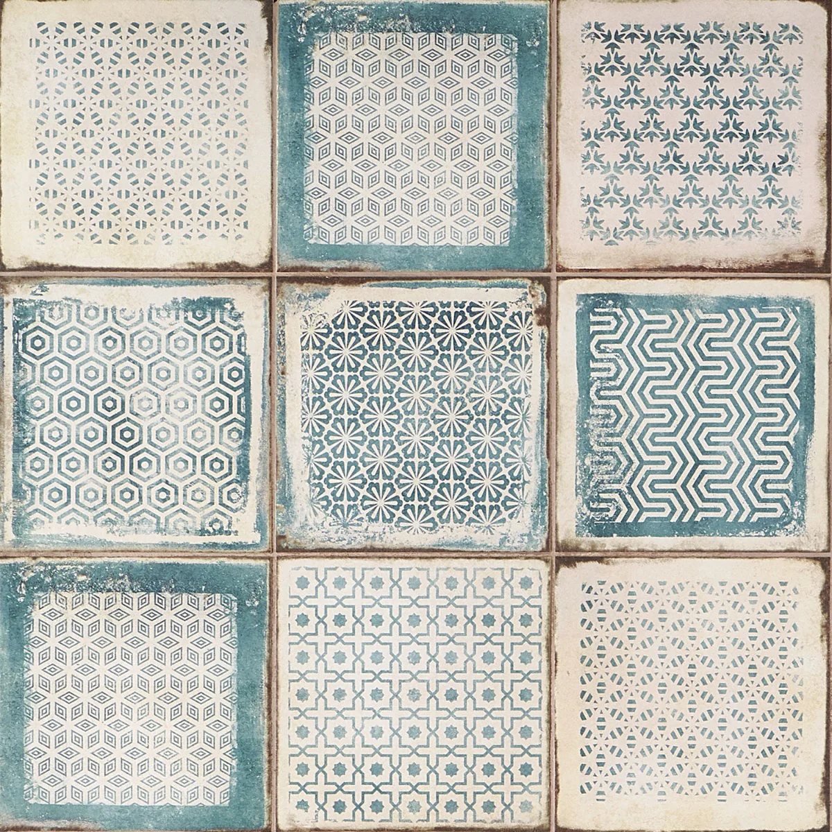 Los Lunas Deco Blue 8x8 Matte Porcelain Tile - Lux Tile - Image 2