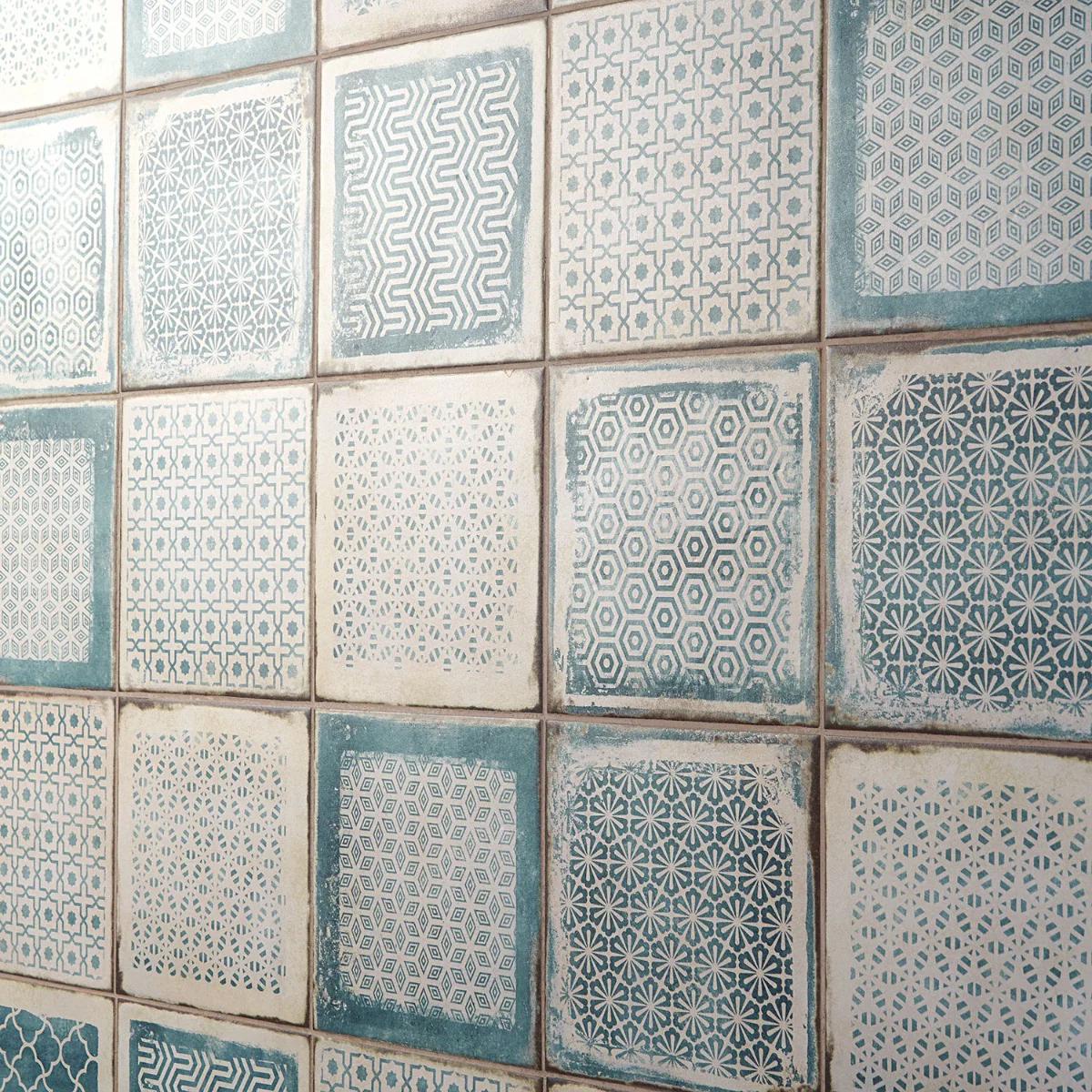 Los Lunas Deco Blue 8x8 Matte Porcelain Tile - Lux Tile - Image 4