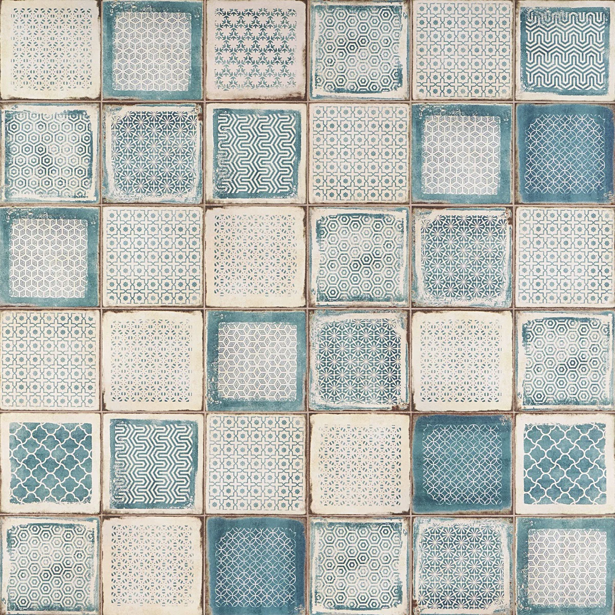 Los Lunas Deco Blue 8x8 Matte Porcelain Tile - Lux Tile - Image 6