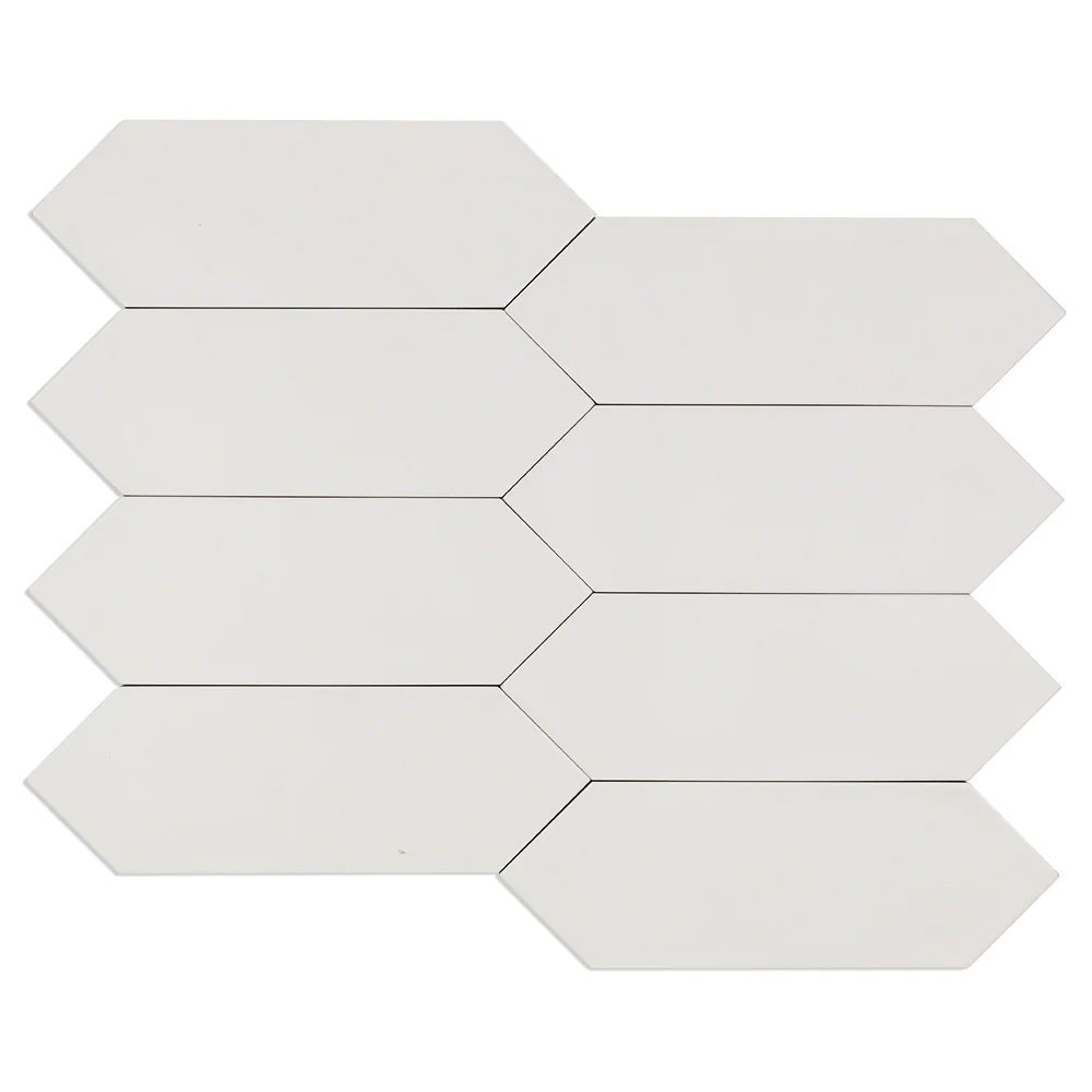 Lux Tile Aliante White 4x12 Picket Matte Porcelain Tile - Image 4