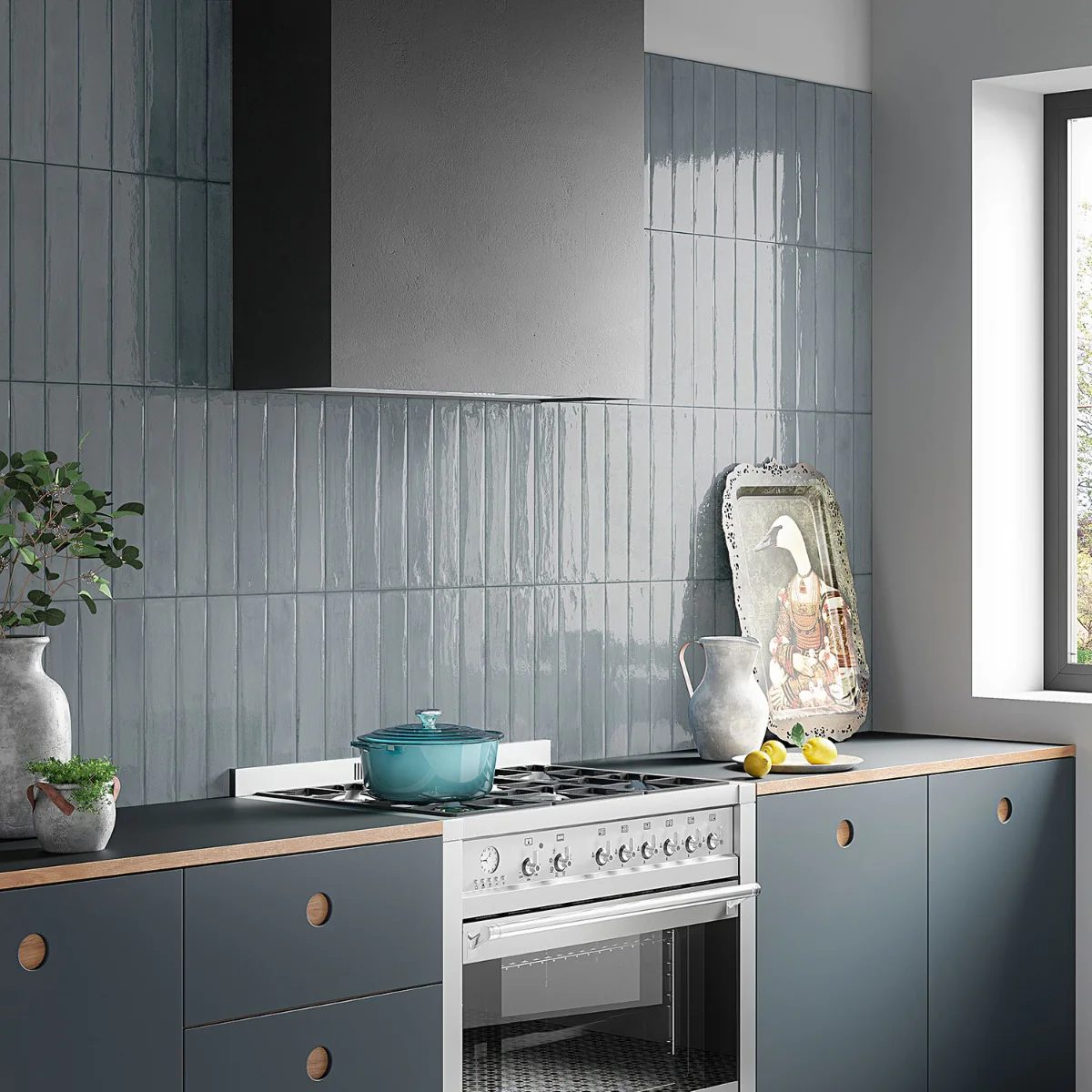 Lux Tile Azur Blue 3x16 Polished Porcelain Subway Tile - Image 7