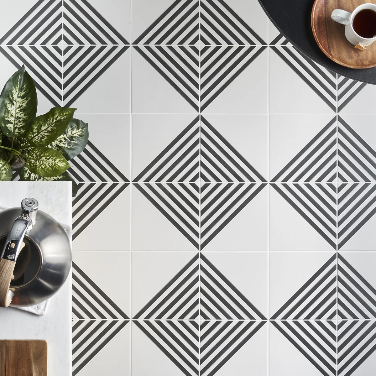 Lux Tile B2W Stripe Positive 8x8 Matte Porcelain Tile - Image 6