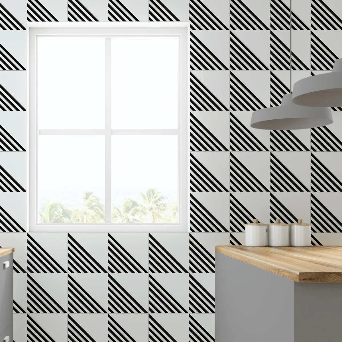 Lux Tile B2W Stripe Positive 8x8 Matte Porcelain Tile - Image 9