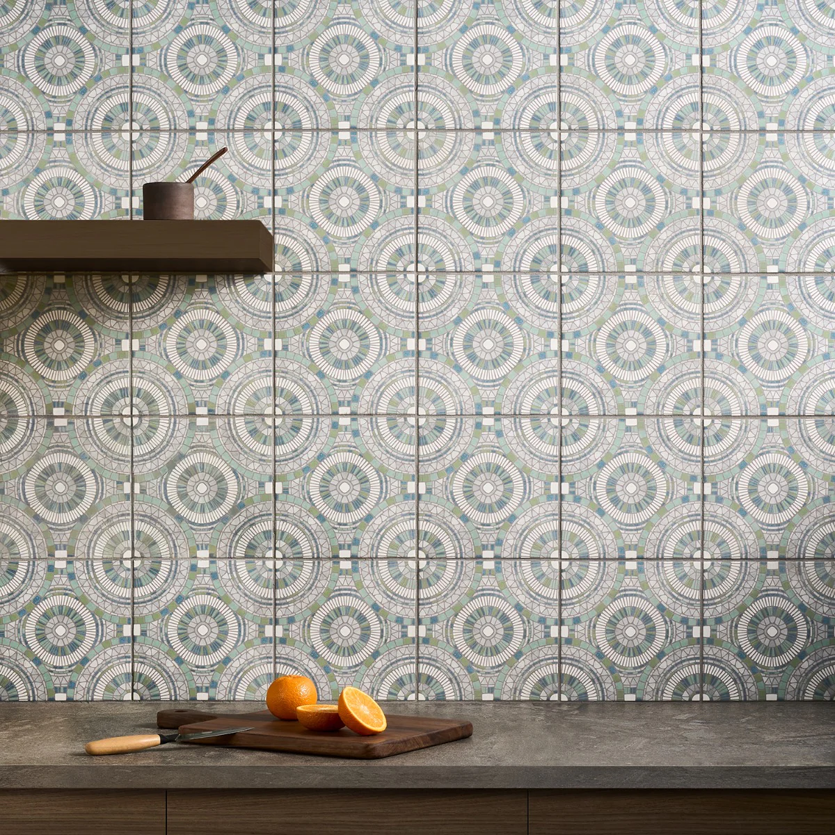 Lux Tile Basilico Ocean Green 8x8 Matte Porcelain Tile - Image 2