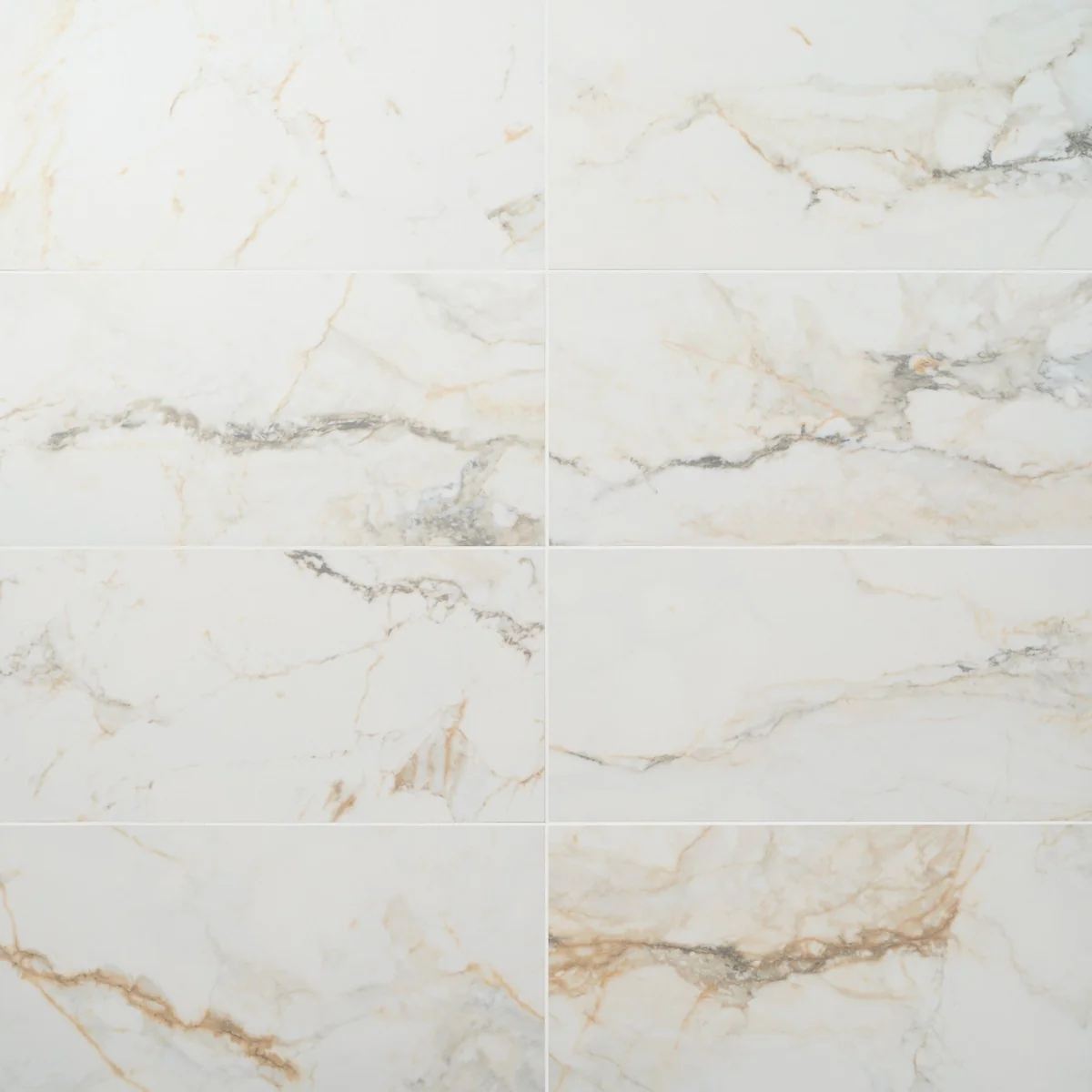 Lux Tile Calacatta Macchia White Gold 12x24 Marble Look Matte Porcelain Tile - Image 2