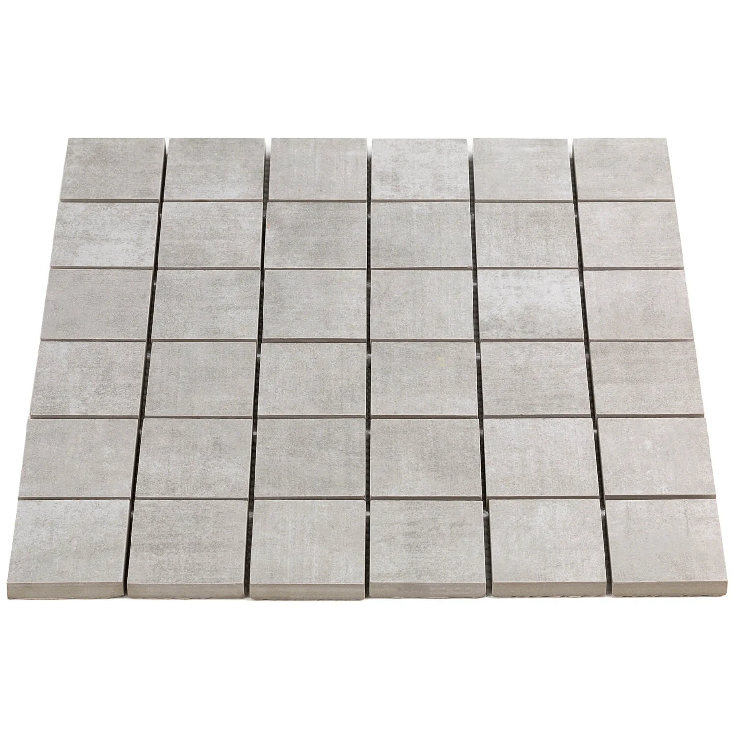 Lux Tile Cement Silver Matte Porcelain Mosaic Tile 2x2 - Image 2