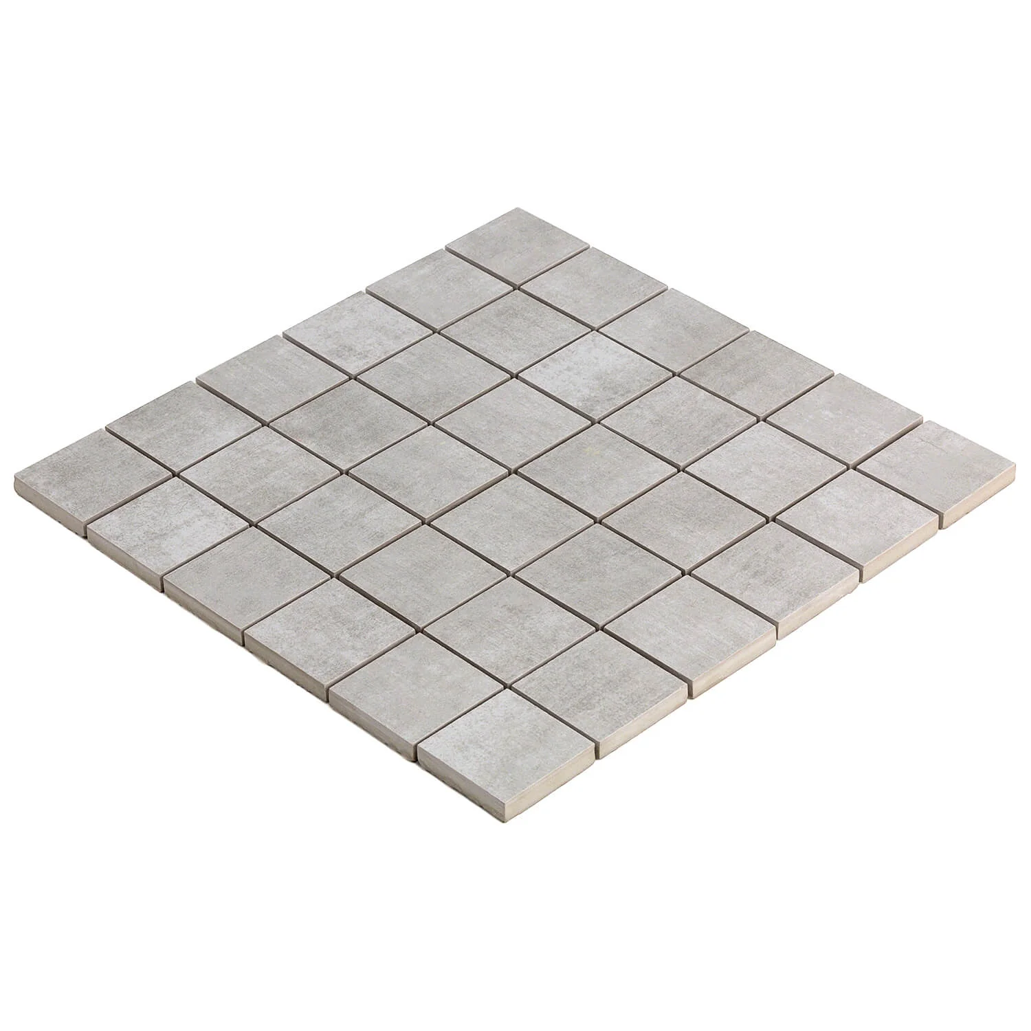 Lux Tile Cement Silver Matte Porcelain Mosaic Tile 2x2 - Image 3