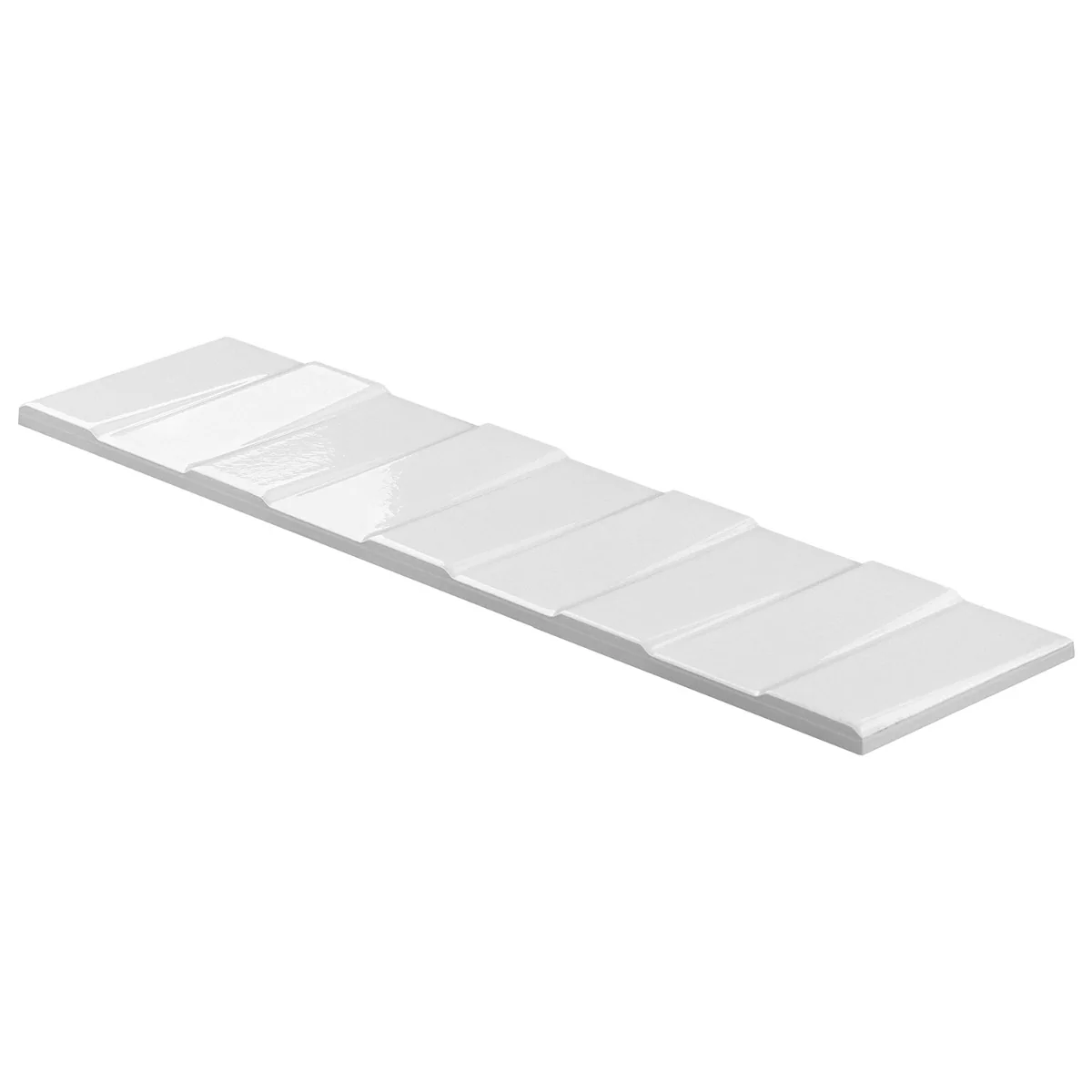 Lux Tile Colorplay Steps White 4.5x18 3D Glossy Crackled Ceramic Tile - Image 4