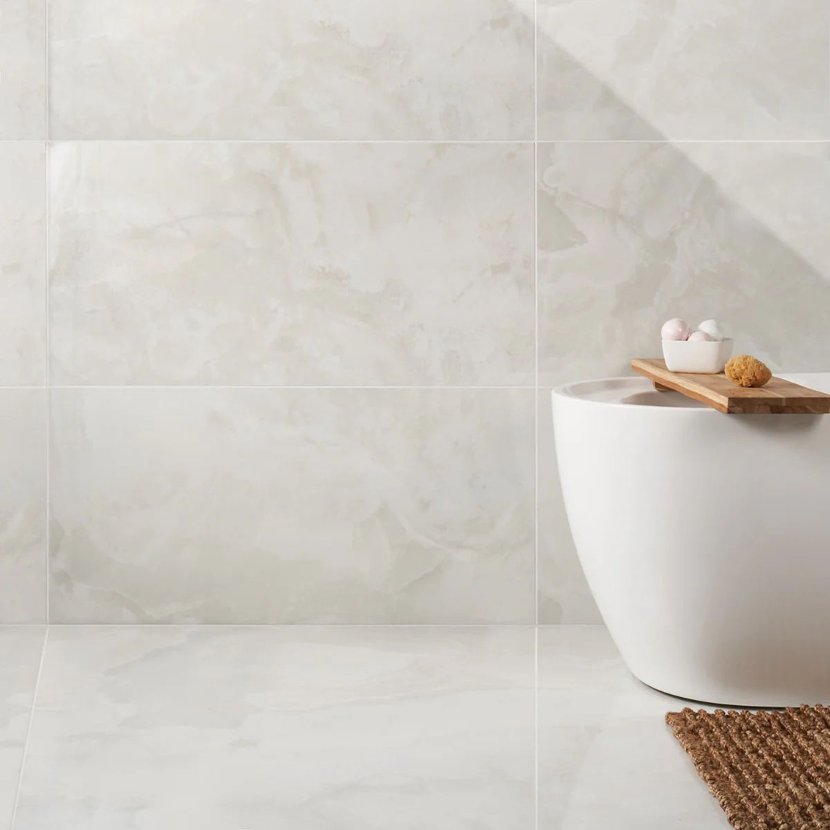 Lux Tile Jewel Onyx White 24x48 Polished Porcelain Tile - Image 2