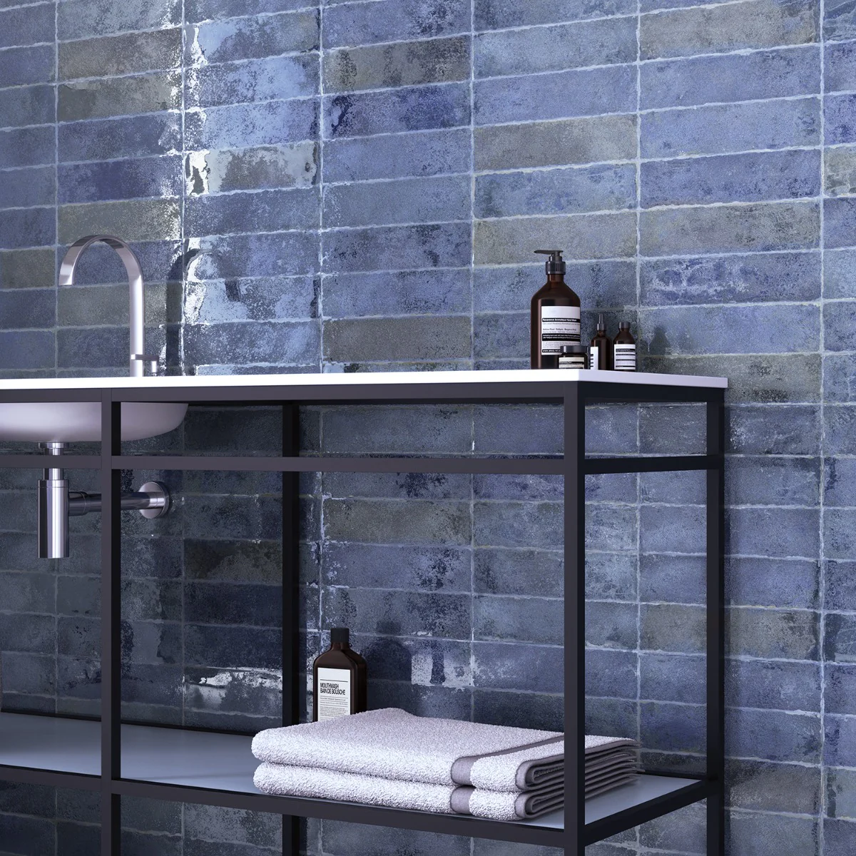 Lux Tile Kalay Blue 3x12 Glossy Ceramic Subway Tile - Image 9