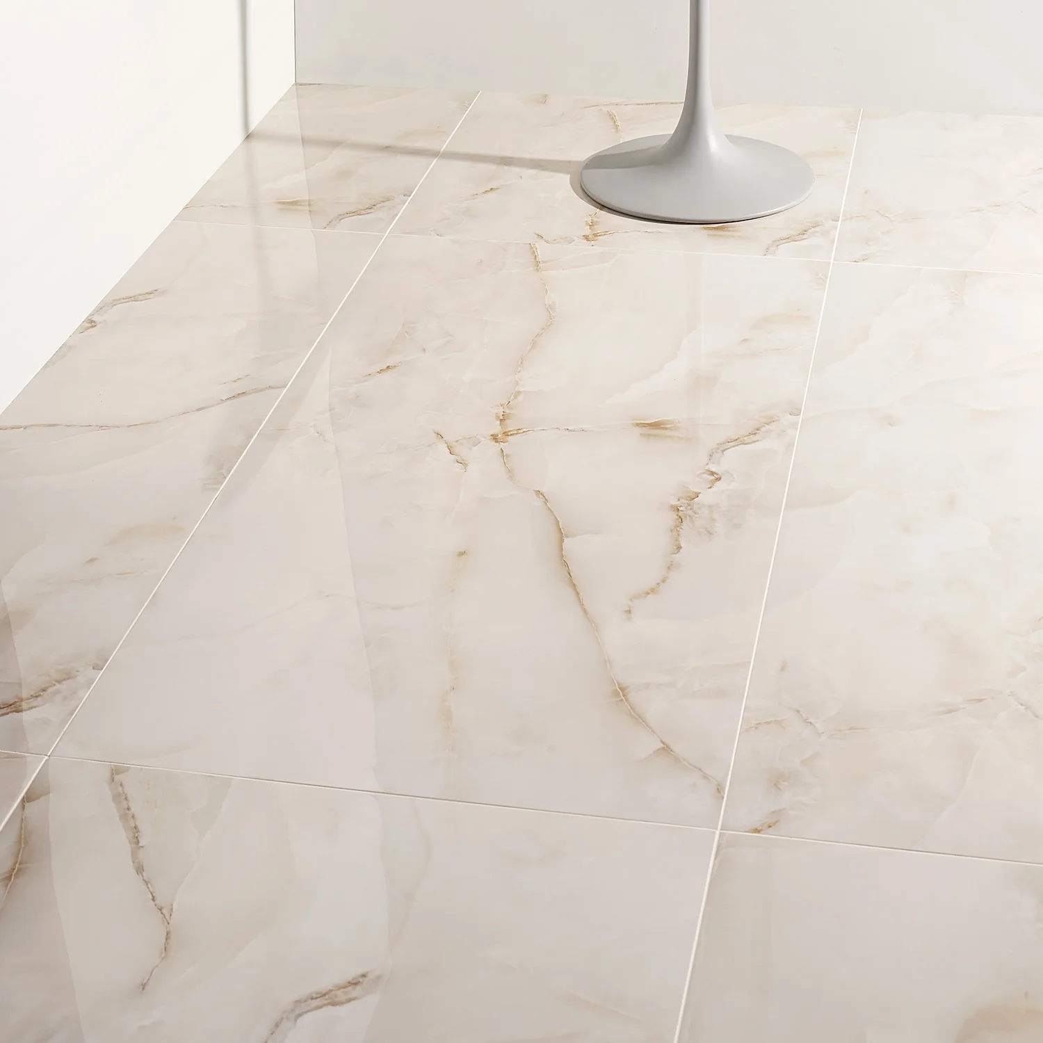 Lux Tile Lumina Onyx Pearl Beige 24x48 Polished Porcelain Tile
