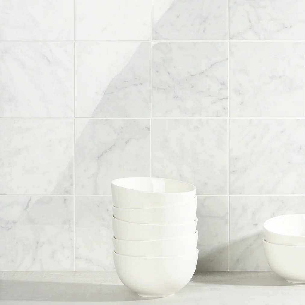 Marble Tech Bianco Gioia 6x6 Polished Porcelain Tile - Lux Tile