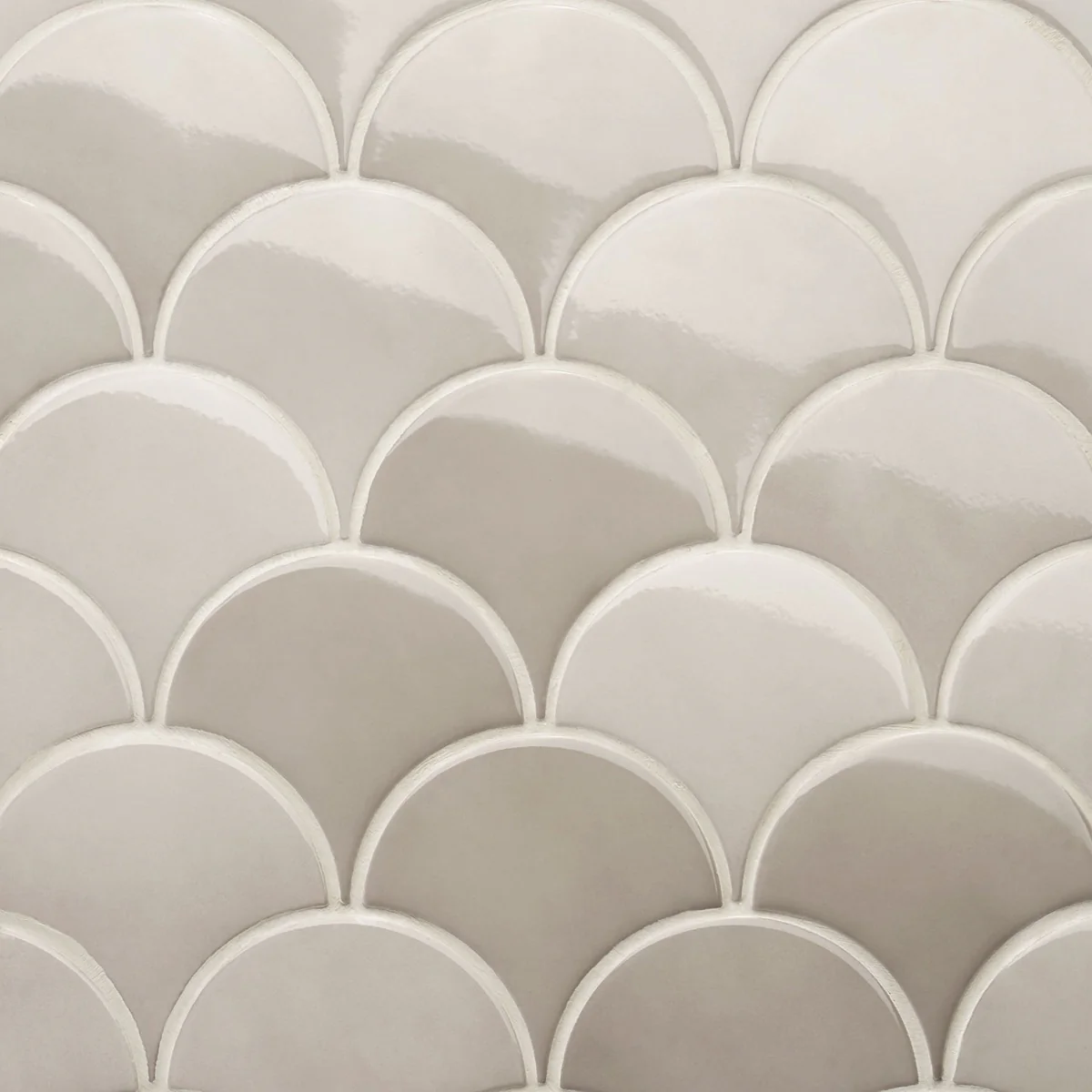 Lux Tile Mist Gray Fish Scale Polished Ceramic Wall Tile - 5" - Image 5