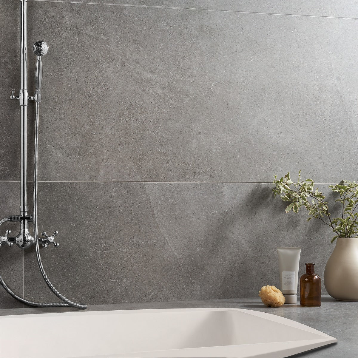 Lux Tile New Rock Fossil Dark Gray 24x48 Matte Porcelain Tile - Image 4
