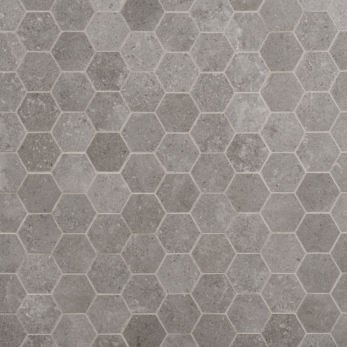 Lux Tile New Rock Fossil Dark Gray 3" Hexagon Matte Porcelain Mosaic Tile - Image 5