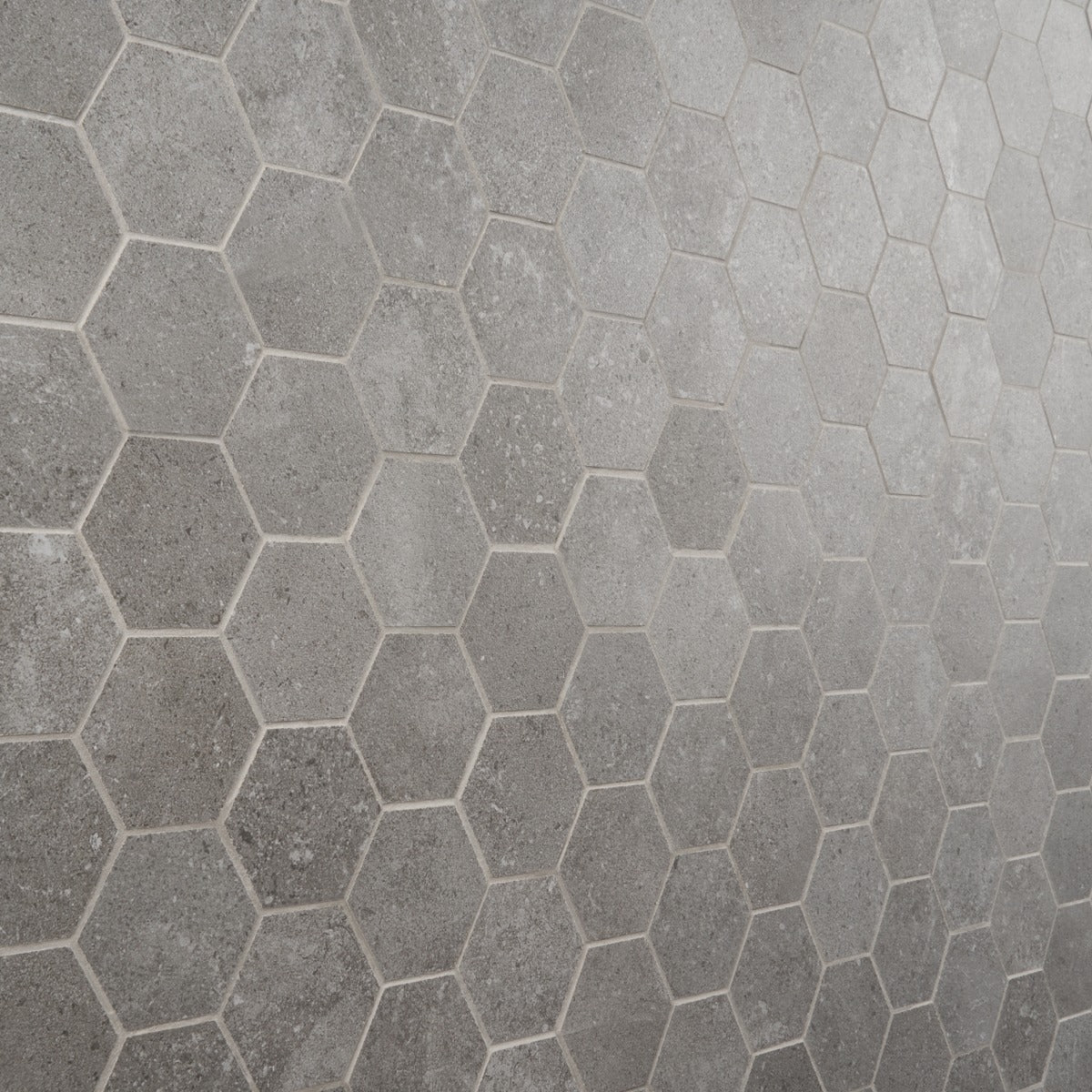 Lux Tile New Rock Fossil Dark Gray 3" Hexagon Matte Porcelain Mosaic Tile - Image 6