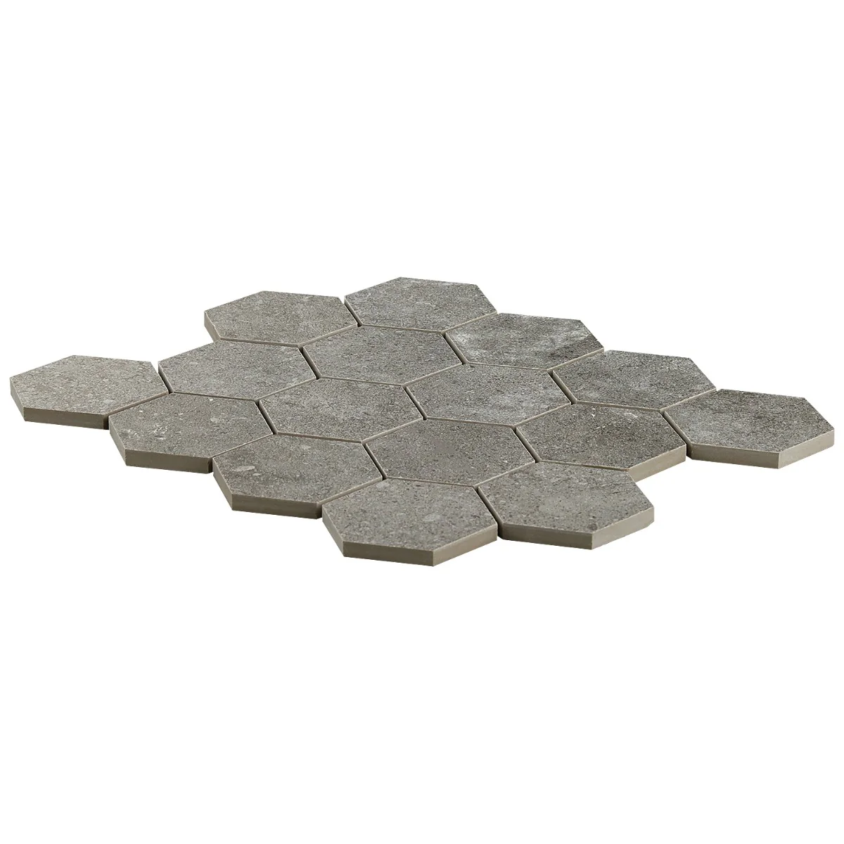Lux Tile New Rock Fossil Dark Gray 3" Hexagon Matte Porcelain Mosaic Tile - Image 7