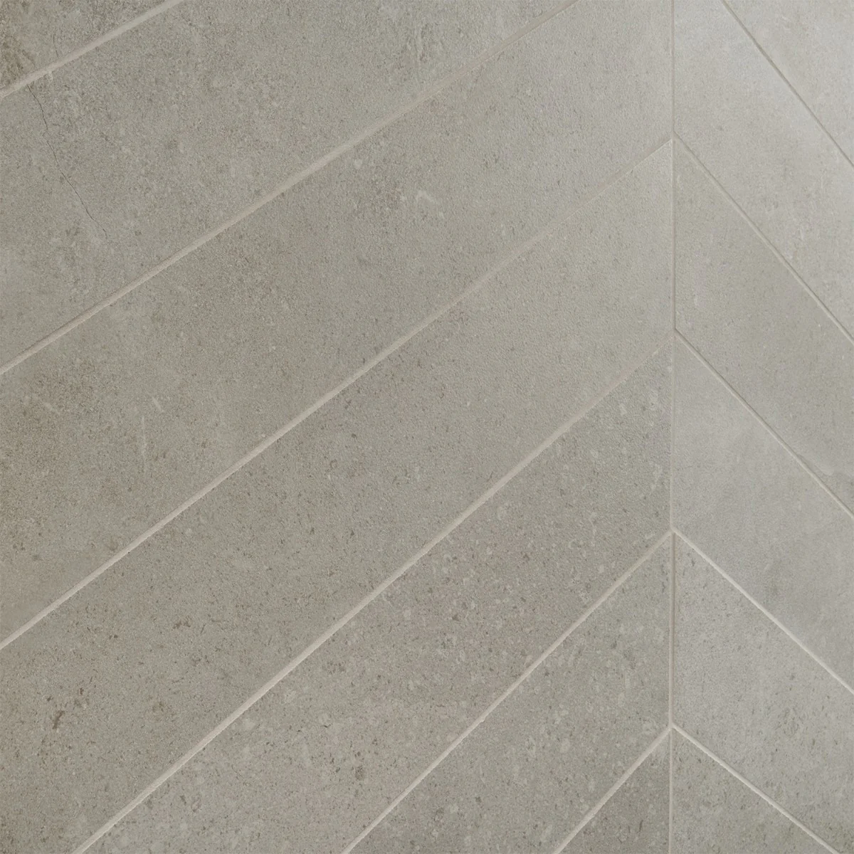 Lux Tile New Rock Fumo Light Gray 4x21 Chevron Matte Porcelain Tile - Image 6