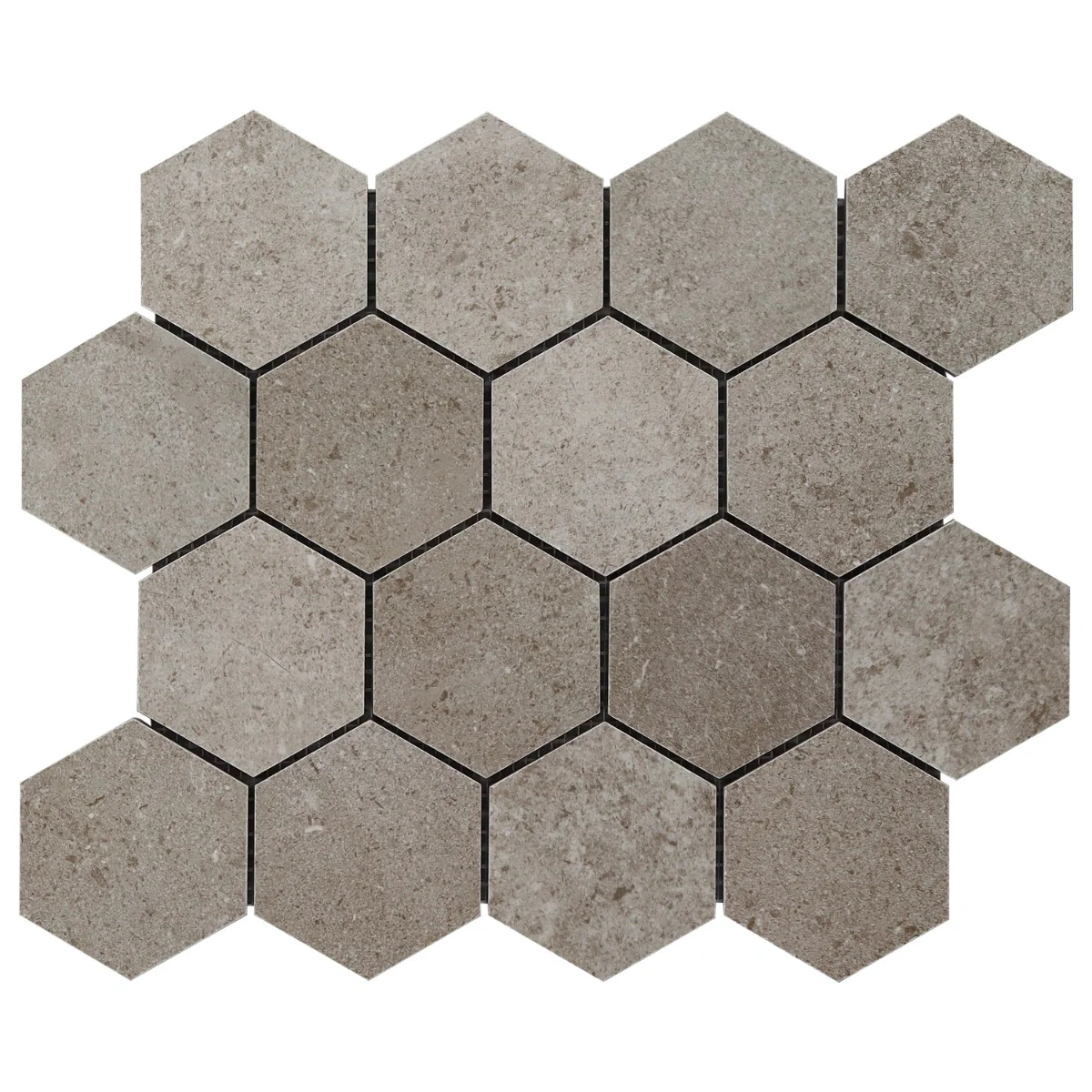 Lux Tile New Rock Tortora Beige 3" Hex Matte Porcelain Mosaic Tile - Image 4