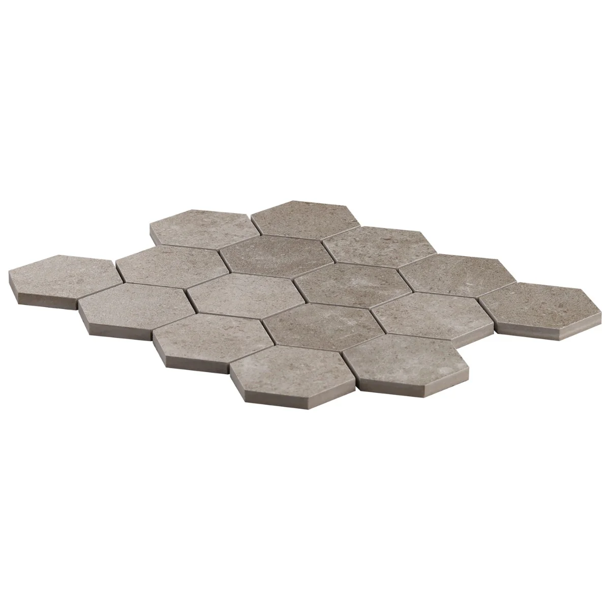 Lux Tile New Rock Tortora Beige 3" Hex Matte Porcelain Mosaic Tile - Image 7