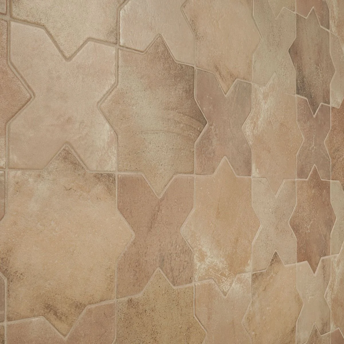 Lux Tile Parma Cotto Brown Matte Star and Cross 6" Terracotta Look Porcelain Tile - Image 3