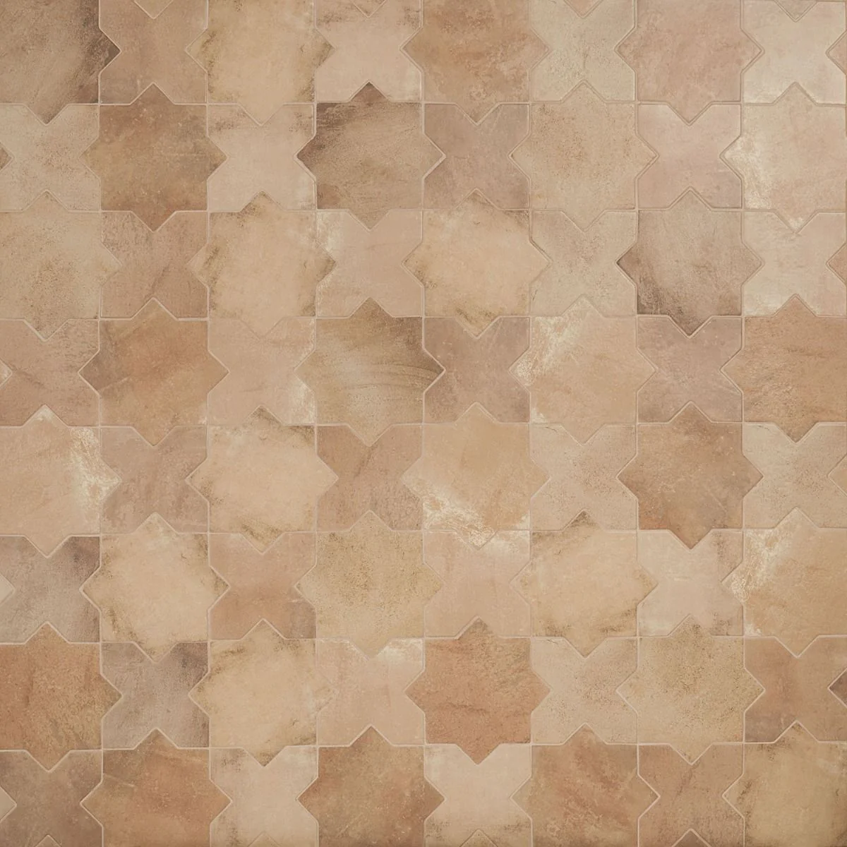 Lux Tile Parma Cotto Brown Matte Star and Cross 6" Terracotta Look Porcelain Tile - Image 7