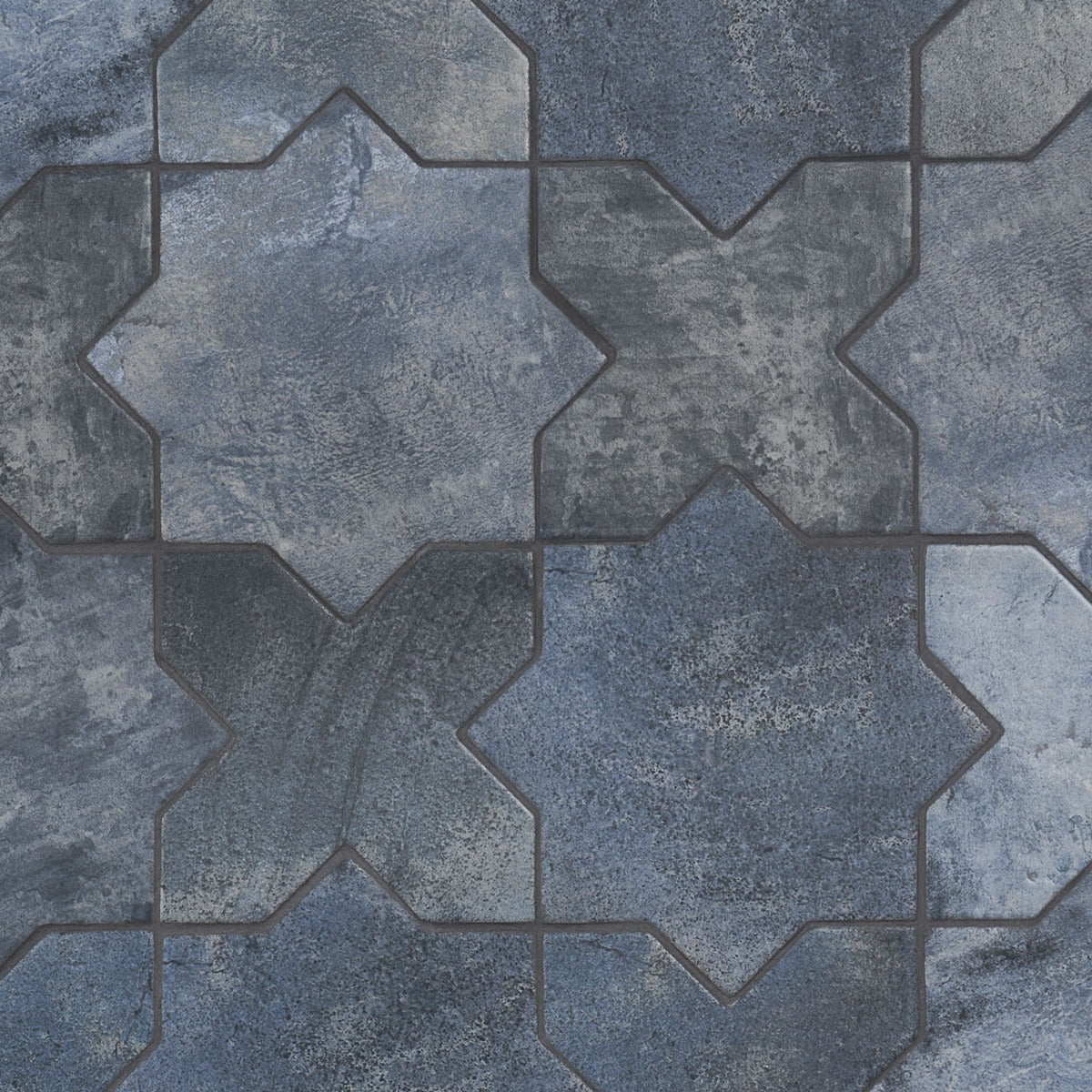 Parma Denim Blue Matte Star and Cross 6" Terracotta Look Porcelain Tile - Image 4
