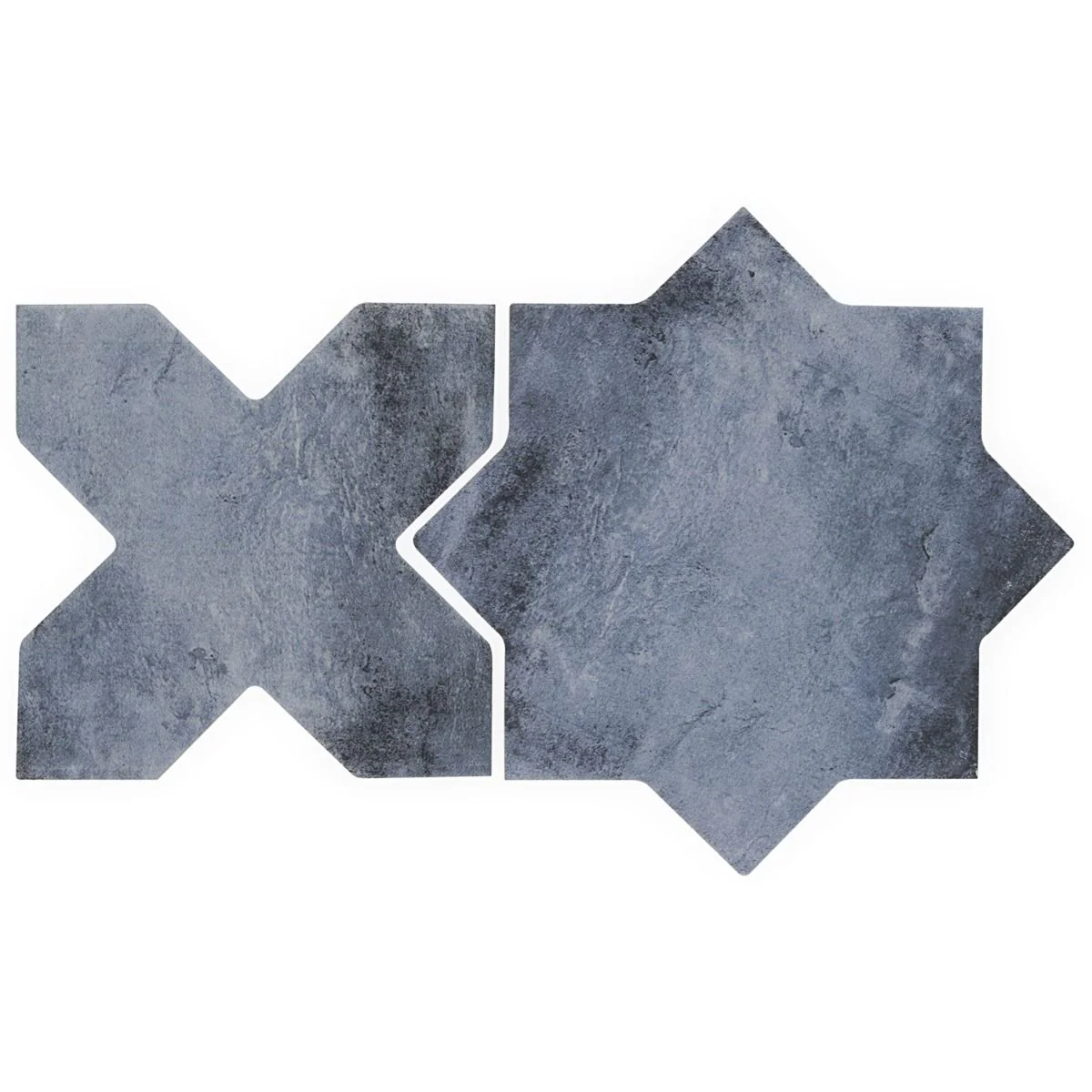 Parma Denim Blue Matte Star and Cross 6" Terracotta Look Porcelain Tile - Image 5