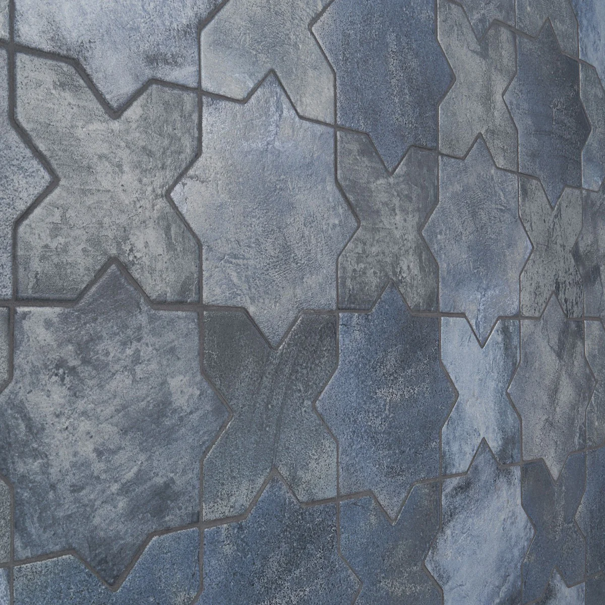 Parma Denim Blue Matte Star and Cross 6" Terracotta Look Porcelain Tile - Image 7