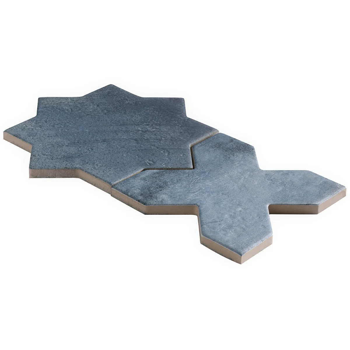 Parma Denim Blue Matte Star and Cross 6" Terracotta Look Porcelain Tile - Image 8