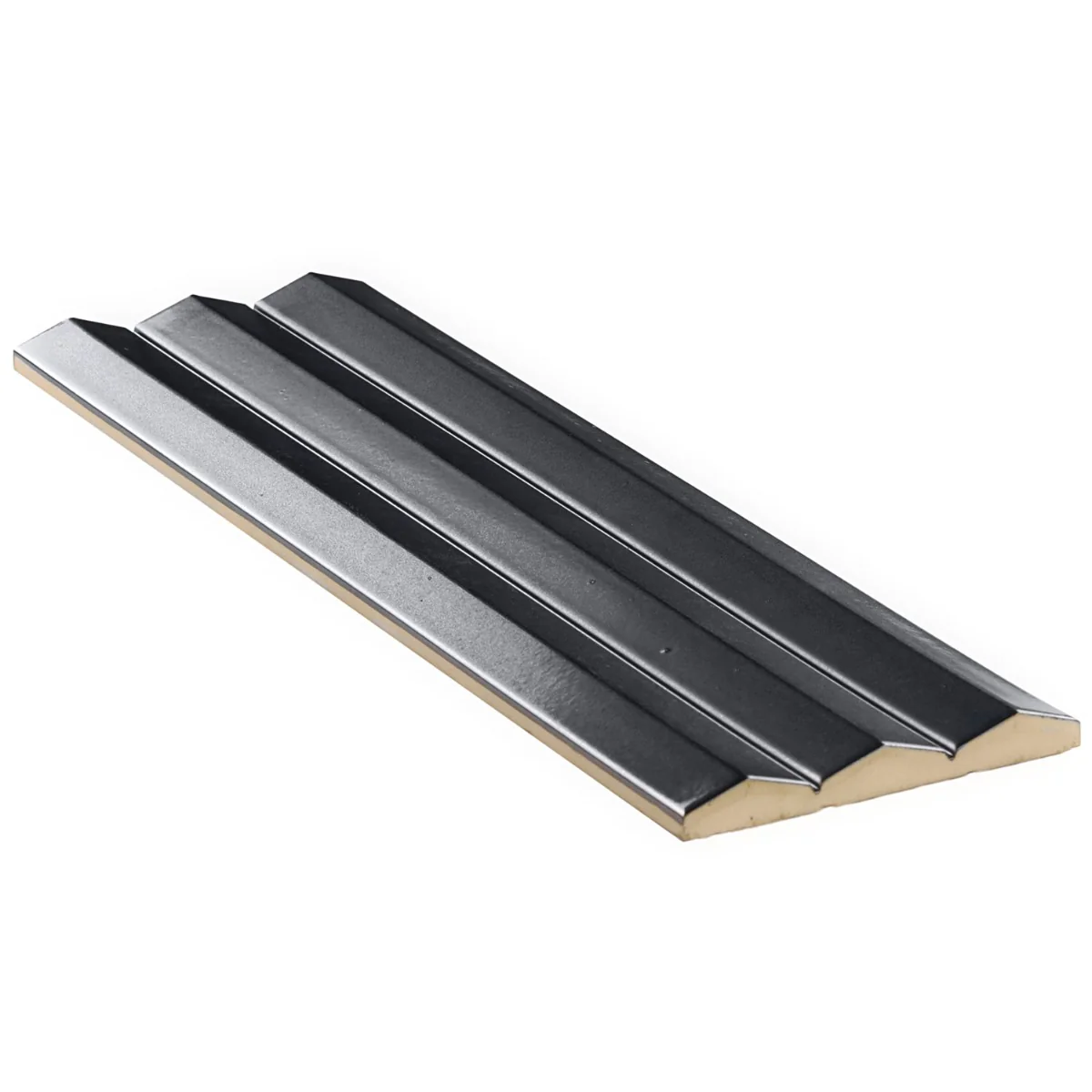 Lux Tile Ponto Metallic Gray Fluted 5x16 3D Polished Porcelain Wall Tile - Image 3