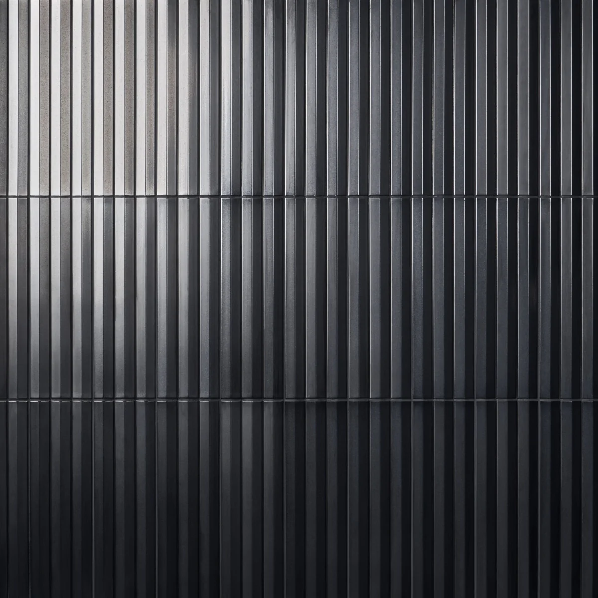 Lux Tile Ponto Metallic Gray Fluted 5x16 3D Polished Porcelain Wall Tile - Image 4