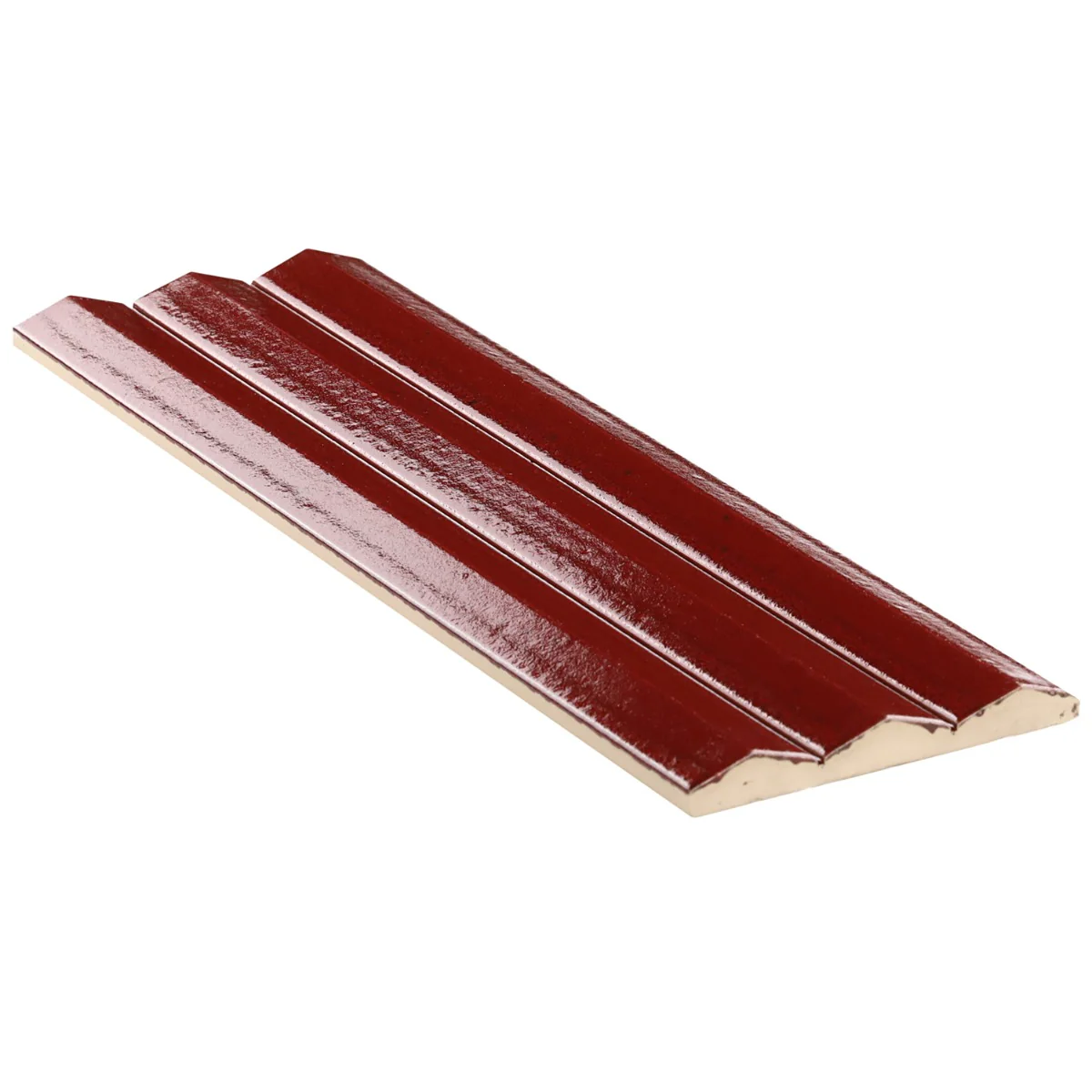 Lux Tile Ponto Ruby Red Fluted 5x16 3D Polished Porcelain Wall Tile - Image 3