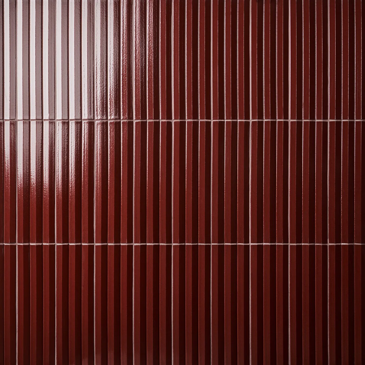 Lux Tile Ponto Ruby Red Fluted 5x16 3D Polished Porcelain Wall Tile - Image 5