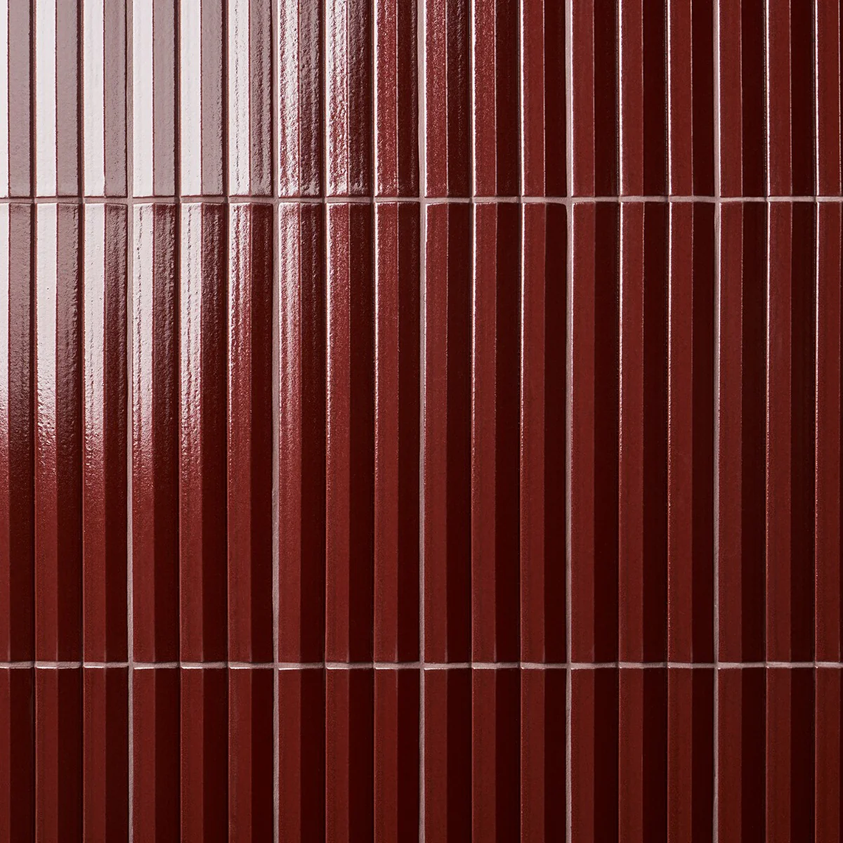 Lux Tile Ponto Ruby Red Fluted 5x16 3D Polished Porcelain Wall Tile - Image 8