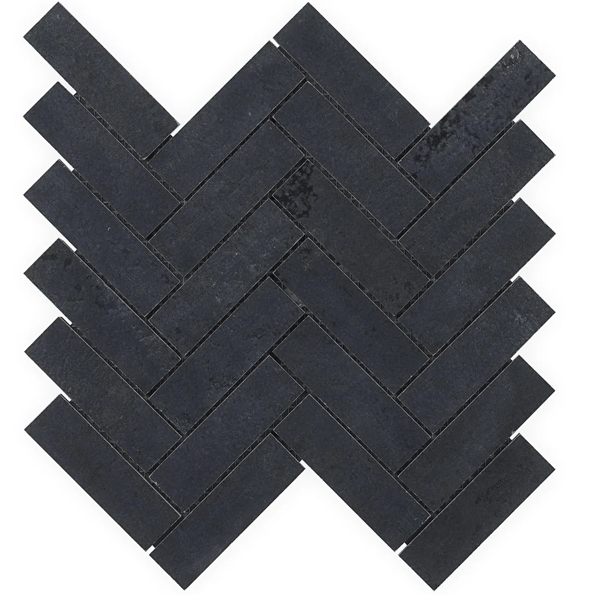 Lux Tile Portrait Black Herringbone Matte Porcelain Mosaic Tile - Image 3