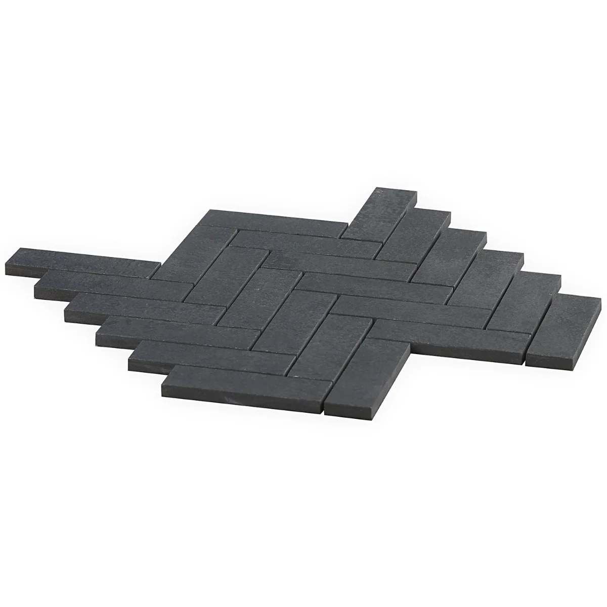 Lux Tile Portrait Black Herringbone Matte Porcelain Mosaic Tile - Image 4