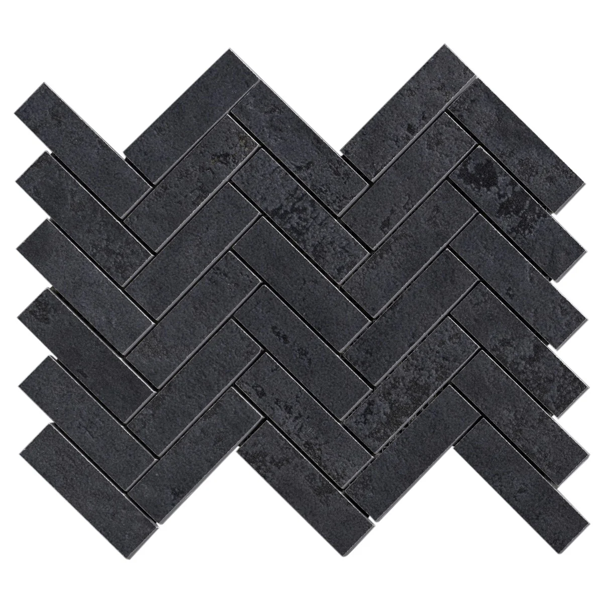 Lux Tile Portrait Black Herringbone Matte Porcelain Mosaic Tile - Image 8